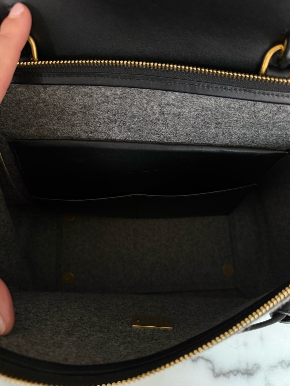 Céline Felt & Smooth Leather Gray and Black Belt Bag - Picture 6 of 8